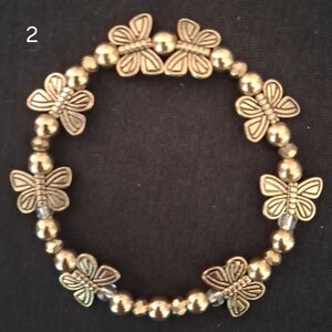Gold Butterfly Beaded Bracelet